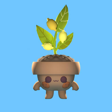 3D MODEL BLENDER - LEMON PLANT